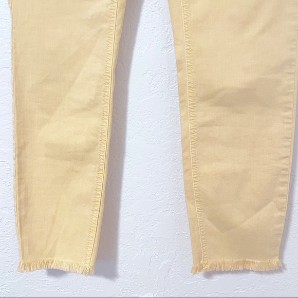 NWT LOFT High Waist Skinny Crop Frayed Hems Jeans Yellow Size‎ 26/2 - Picture 5 of 10